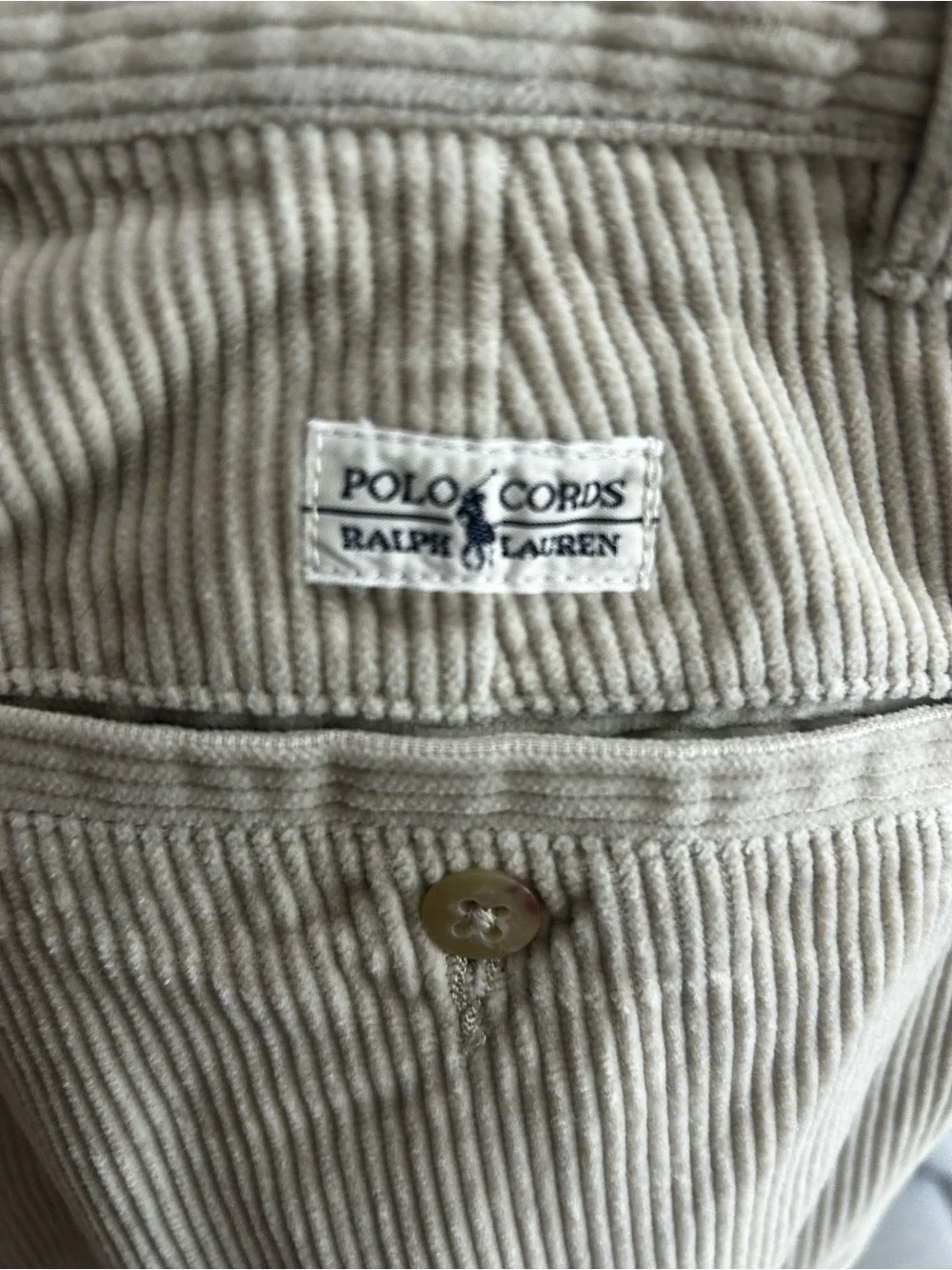 Vintage Polo Ralph Lauren Corduroy Pants Men’s Size 34/34 Beige